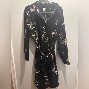 Black floral dress with tie
